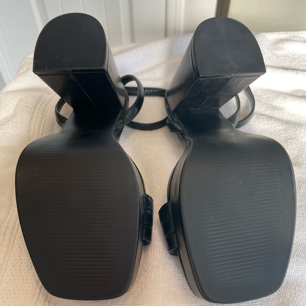 Strappy Black Platform Heels - Picture 6 of 11